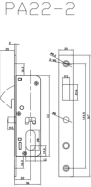 PA22-1 Aperture for Lock Cylinder